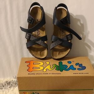 Birkenstock Black and Tan Women's Sandals